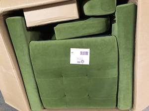 Green Soft Velvet Ergonomics Accent Chair with Armrest, Upholstered Armchair Reading Side Chair for Living Room Bedroom Customer Returns See Pictures