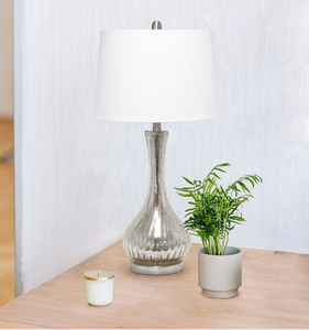 lot 86 image: New Lalia Home Speckled Mercury Tear Drop 29 Table Lamp