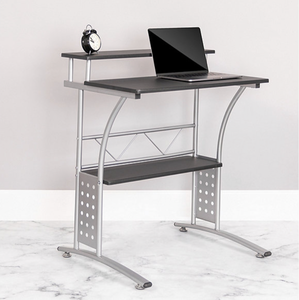 lot 109 image: New Flash Furniture Clifton Computer Desk with Storage Shelves