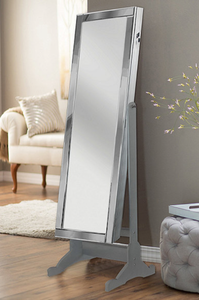 lot 110 image: New Chic Home Design Glam Cheval Mirror Jewelry Storage Armoire