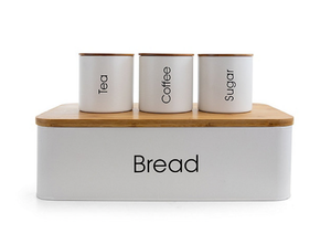lot 123 image: New MegaChef Bread Basket and Canister 4-Pc. Set