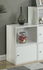 lot 170 image: New Convenience Concepts X-Tra Storage White 1-Door Cabinet