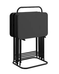 lot 172 image: New COSCO 5-Piece Folding TV Tray Set with Storage Rack