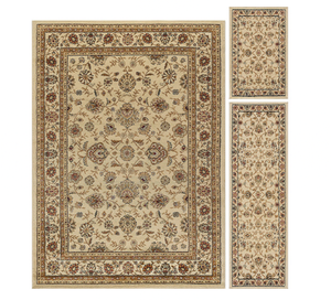 lot 175 image: New Tayse Rugs Floral Border 3-Pc. Rug Set - Ivory
