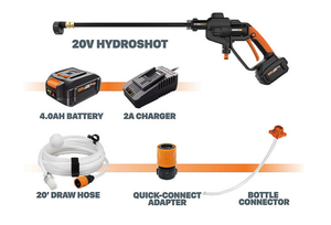 lot 178 image: New WORX Hydroshot 320 PSI 20V Portable Power Cleaner