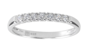 lot 200 image: New SIRI Sterling Silver CZ Pave Comfort-Fit Wedding Band Size 8