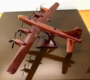 lot 116 image: Very Cool Mahogany Wood B-29 Super Fortress Airplane Display