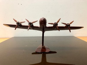 lot 118 image: Very Cool Mahogany Wood Airplane Display
