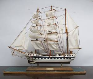 lot 230 image: Nautical Wooden Ship Display #1 - Simon Bolivar
