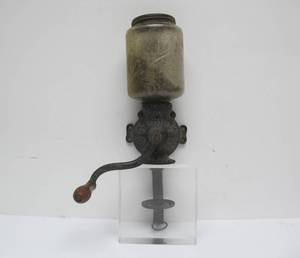 lot 10 image: Antique ARCADE Crystal Cast Iron Wall Mount Coffee Grinder