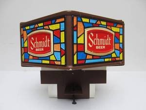 lot 21 image: Vintage Tableside SCHMIDT BEER Advertising Display Condiment & Napkin Holder