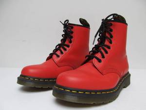 lot 26 image: Like-New or New Bright Red Dr. Martens Boots