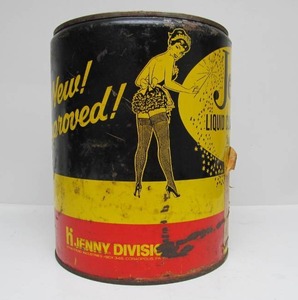 lot 32 image: Vintage 1950s era 5 Gallon JENNY Advertising Can