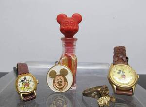lot 54 image: Group of Vintage Disney MICKEY MOUSE Watches Collectibles etc