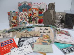 lot 71 image: Large Lot of Old Valentines Paper Ephemera Photos etc