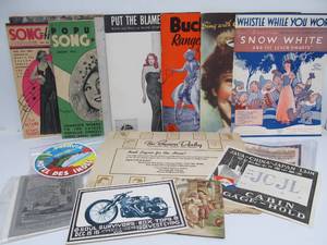 lot 73 image: Lot of Vintage & Antique Paper Ephemera Sheet Music etc