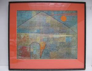 lot 93 image: Vintage Abstract Colorful Pyramid Graphic Mosaic Print Art 33