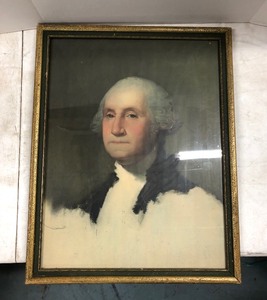 lot 136 image: Framed Antique GEORGE WASHINGTON Portrait Print