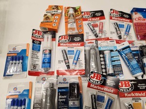 lot 144 image: Large Lot of Glue, Epoxies & Adhesives
