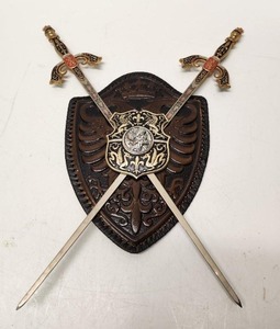 lot 157 image: Vintage Medieval Style Toledo Sword Wall Display