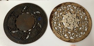 lot 170 image: Pair of Antique Cast Iron Victorian Floor Registers
