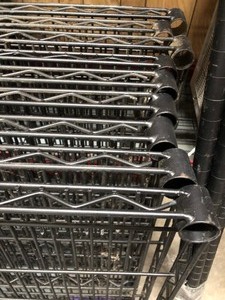 lot 182 image: Heavy Duty Metal Wire Shelf Rack w9 Shelves