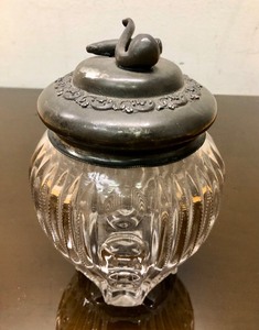 lot 234 image: Antique Crystal Cigar  Tobacco Humidor