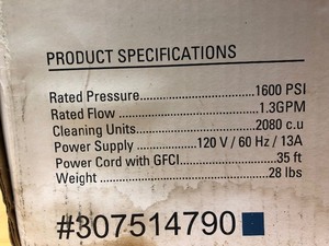 lot 261 image: Like-new or Brand New HGTV HOME Pressure Washer