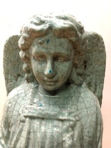 lot 278 image: Large 30 Vintage Glazed Terra Cotta Garden Angel