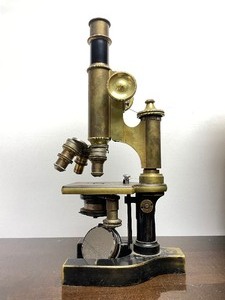 lot 2 image: Quality Antique Bausch & Lomb Optical Co. Brass Microscope