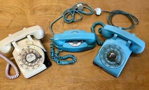 lot 323 image: 3 Vintage Rotary Telephones (AS IS)