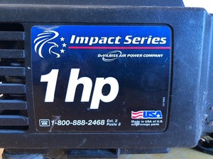 lot 316 image: Working Devilbiss Impact Series 1HP Air Compressor