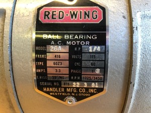 lot 315 image: Quality Working RED WING Ball Bearing A.C. Motor
