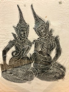 lot 330 image: 3 Framed Vintage Thai Temple Rubbings