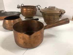 lot 342 image: Estate Lot of Copper Cookware & Other Pieces