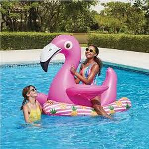 lot 27 image: Members Mark Inflatable Ride On Flamingo Float