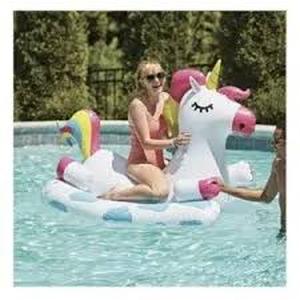 lot 28 image: Members Mark Inflatable Ride On Unicorn Float Over 5 Feet Long