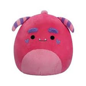 lot 54 image: Squishmallows 16 Mont Pink Monster with Striped Horns Large Plush