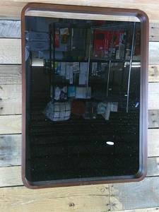 lot 122 image: 22  Rounded Rectangle Wall Mirror Walnut Brown - Threshold
