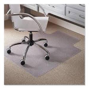 lot 153 image: Chair Mat 46x60, Traditional Lip Shape, Clear, for Carpet, Thickness 38