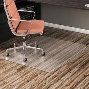 lot 155 image: Alera All Day Use Non-Studded Chair Mat for Hard Floors, 46 x 60, Rectangular, Clear