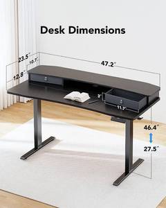 lot 10 image: Huanuo 48 X 24 Electric Standing Desk