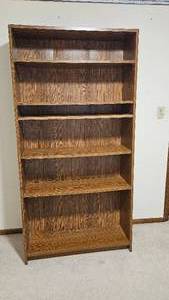 lot 20 image: Wood 5 Shelf Adjustable Bookshelf
