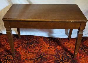 lot 27 image: Wood Piano Bench  29 x 19 x  14.5