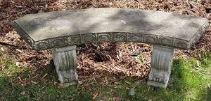 lot 34 image: Concrete Garden 3 piece Bench