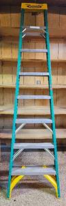 lot 71 image: Werner 8 ft Fiberglass Folding Ladder