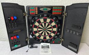 lot 58 image: Halex Oxford XO-4 Electronic Dartboard in Molded Cabinet