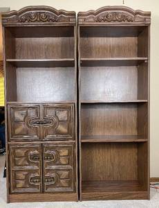 lot 83 image: Mid Century Modern Bookcases - one with Drop Down Desk