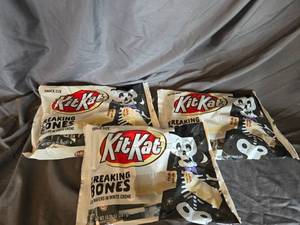 lot 35 image: 3 bags of KitKats white chocolate Best By 122024