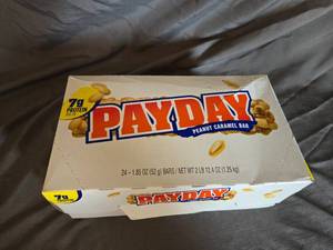 lot 30 image: Box of 24 Payday candy bars Best By 52024